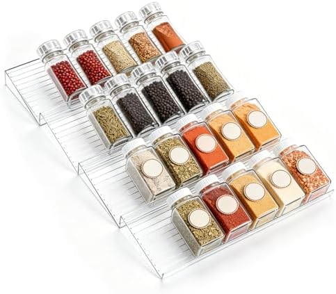 4 Pack Spice Drawer Organizer, Acrylic Spice Rack Expandable 9" to 18" by TAEYONK
