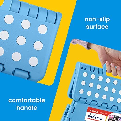 ACSTEP 11 Inch Folding Step Stool for Kids, Non-Slip Foldable Stools, Blue - Image 3