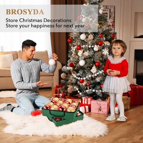 Christmas Ornament Storage Box, Ornament Storage Organizer Fits 128 of 3 inch Ornament Balls, 8 Removable Tray Ornaments Storage Containers with Dividers to Store Xmas Holiday Decor(Green) - Image 6