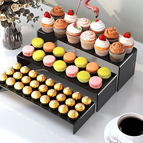 ANDGOO 6Pcs Black Large Acrylic Risers, 2 Set(11.2”L-11.6”L-12”L) - Image 3