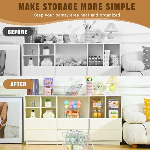 Freebat 12 Pack Clear Storage Bins with Lids, 7 Quart Pantry Organizer Bins - Image 7