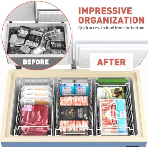 Goovilla Freezer Organizer Bins for 5-7 Cu.FT Chest Freezer,8 Pack White - Image 4