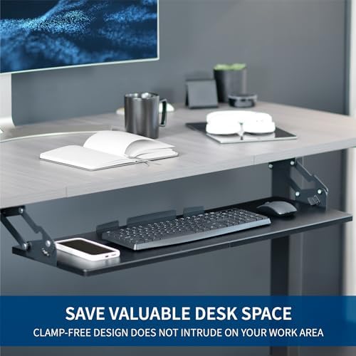 VIVO Black Under Desk 34 x 11 in Adjustable Keyboard Tray, MOUNT-KB34S - Image 5