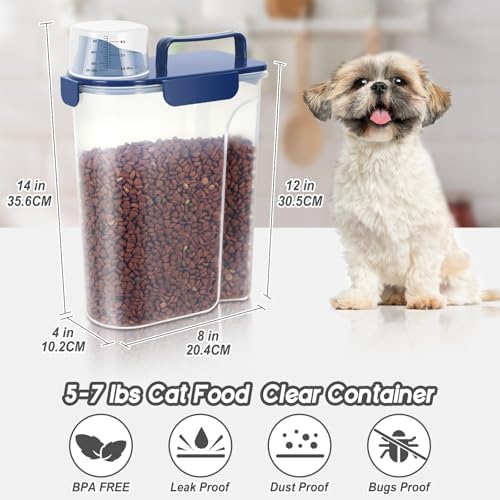 LEAWALK 5-7Lbs Airtight Dog Cat Pet Food Storage Container-Royal Blue - Image 2