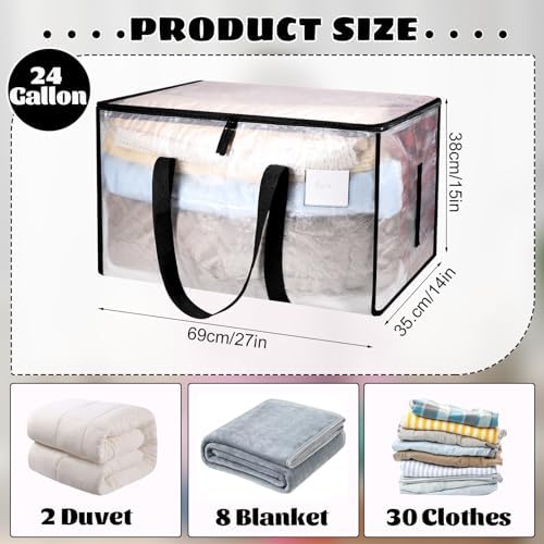 8 Pack 93L Extra Large Heavy Duty Clear Moving Bags 200LBS, Black Edges - Image 3