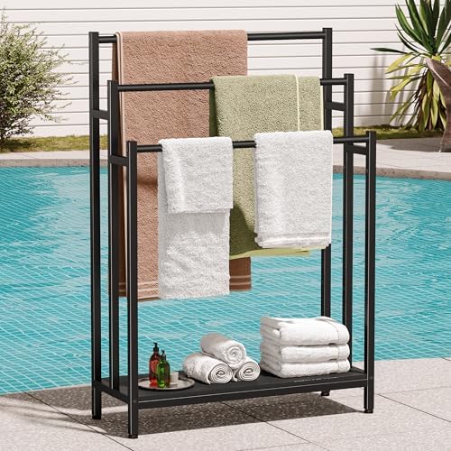46" Extra Large Freestanding Towel Rack Stand for Bathroom, 3 Tier - Image 2