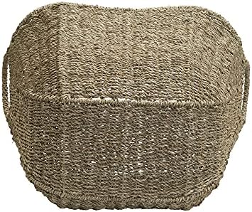 Household Essentials Seagrass Woven Storage Basket with Handles, Natural - Image 6