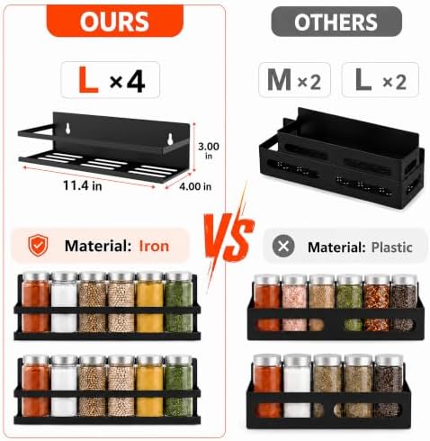 SMRCAD Magnetic Spice Rack 4-Pack – Heavy-Duty, Rust-Resistant - Image 3
