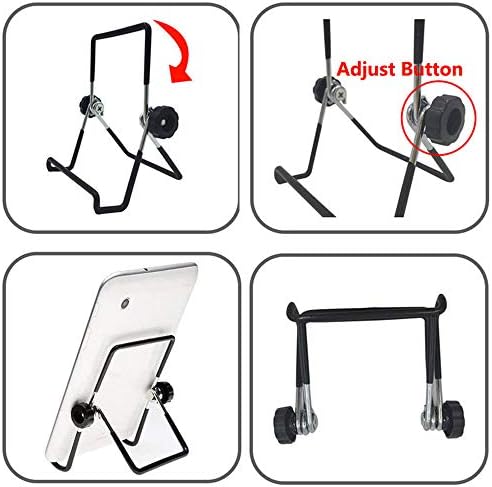 VOVIGGOL Adjustable Tablet Stand Holder, Non-Slip Foldable Holder Cradle Fit for 9-12.9" Tablets, iPad, Samsung and Kindle Fire, Display Stands Picture Frame Stand for Photos (Large Black) - Image 2