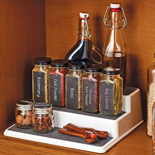 Copco 3-Tier Cabinet Organizer Set of 2 - Spice Rack Organizer for Cabinet, Pantry Storage for Cans, Spices and Seasonings, Non-Skid Platforms, 10.5 x 8.75 x 3.5 Inches Each - Image 2