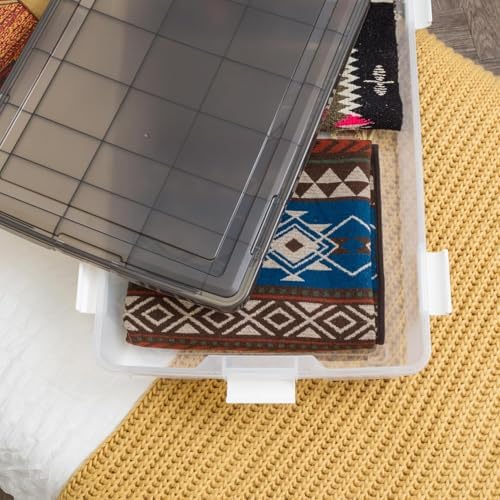 IRIS USA 47 Qt Underbed Storage Bins with Gasket Lids, Gray/Clear - Image 7
