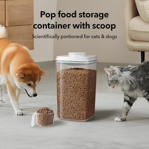 Ankou Dog Food Storage Container with 130ml Scoop – 4L/4.2qt Airtight Dog Food Container for Kibble & Treats, BPA-Free Cat Food Storage Container, Stackable Pop Lid Plastic Container with Lid - Image 2