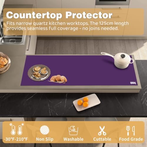 49.2" x 15.7" Large Silicone Mat for Kitchen Counter Protector, Cuttable - Image 3