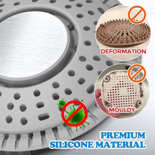Zaa Shower Drain Hair Catcher Silicone Flat Floor Strainer Protector - Image 4
