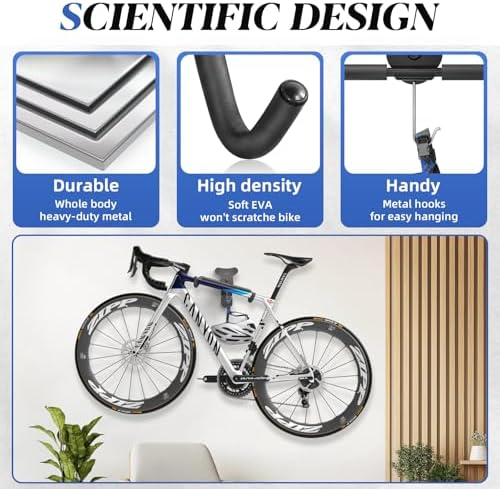 Goovilla Bike Wall Mount Hanger for Mountain/Road/Hybrid Bikes,2Pack Black - Image 5