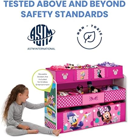 Disney Minnie Mouse Deluxe 9 Bin Design and Store Toy Organizer by Delta Children, Greenguard Gold Certified - Image 3