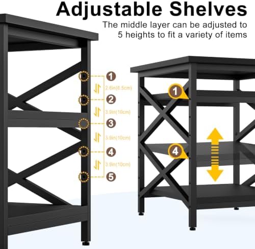 23.6"x23.6" Large Printer Stand with Adjustable Storage Shelf - Image 4
