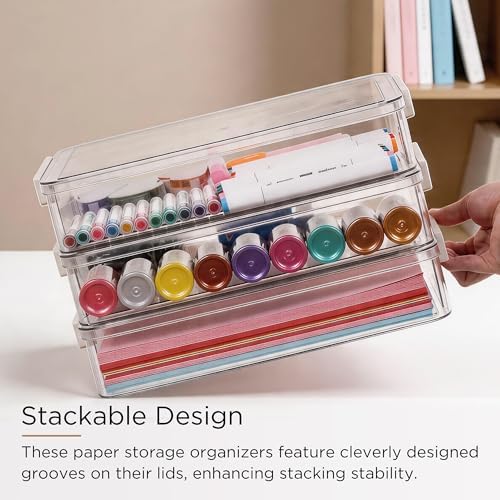 Citylife 3Packs 13''x9''Paper Storage Box with Lids, Art Supply Organizer - Image 5
