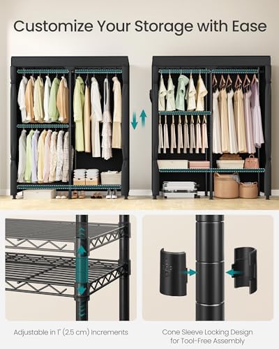 SONGMICS Closet Organizers and Storage, Clothes Rack with Shelves - Image 4