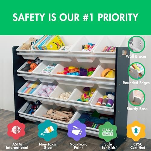Humble Crew Kids Toy Organizer with 16 Bins, 4 Tier Storage for Playroom - Image 4
