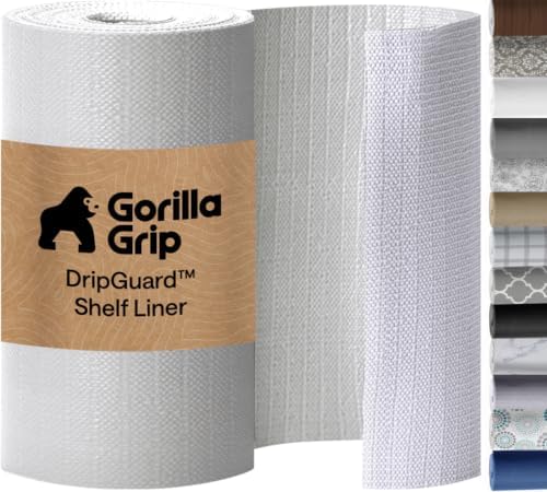 GORILLA GRIP Shelf Liner, Kitchen Drawer Protector, 12x240 Light Gray by GorillaGrip