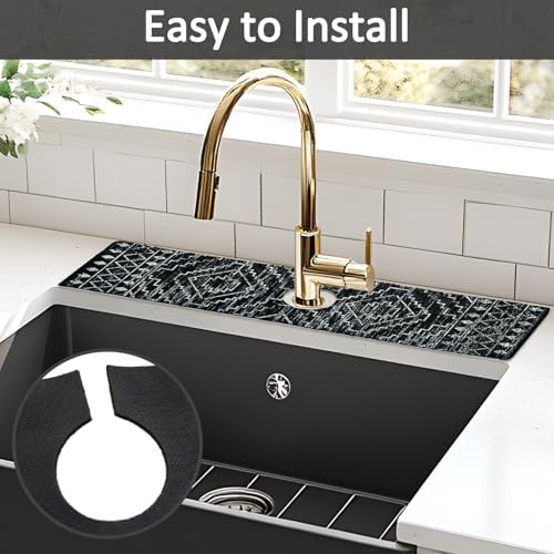24" X 5.5" Kitchen Sink Splash Guard Faucet Mat Aztec Super Absorbent Fast Drying Faucet Guard & Draining Mat Sink Splash Guard Behind Faucet for Kitchen, Bathroom - Image 5