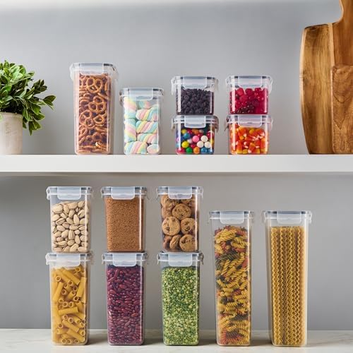 DWËLLZA KITCHEN Set of 14 Airtight Food Storage Containers for Pantry Organization and Storage - Sugar, Flour, Pasta, Spaghetti Plastic Air tight Kitchen Storage Containers With Lids, Labels & Marker - Image 2