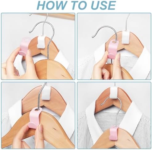 50 PCS Space Saving Hanger - Clothes Connector Hooks, Stacking Space Saver, Plastic Closet Organizers and Storage Extender for Heavy Duty Cascading Connection (White) - Image 2