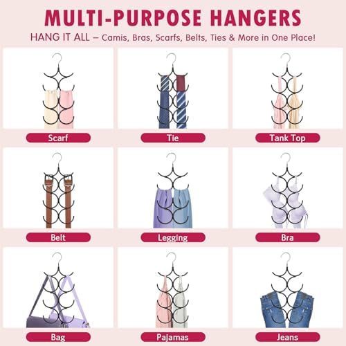 DOIOWN Tank Top Hanger,2 Pack Space Saving Hangers Bra Camisole Hanger,Small Closet Organizers and Storage for Dorm & Apartment Holds Camisoles,Bras,Scarfs,Ties,Belts - Image 4