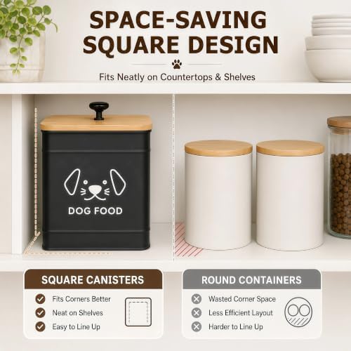 Dog Food Storage Container 6.7"W x 9.3"H Airtight Metal Canister - Image 7