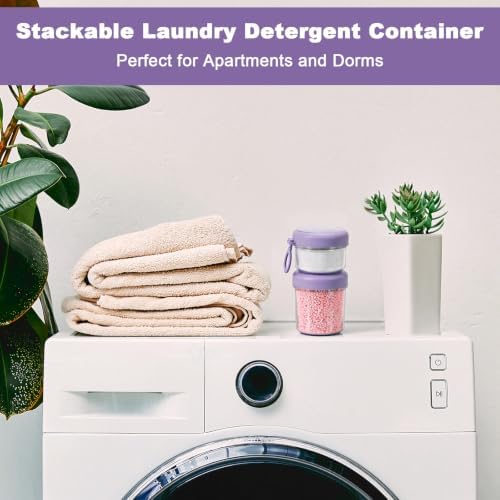Portable Laundry Detergent Dispenser with Handle, Stackable Storage - Image 3