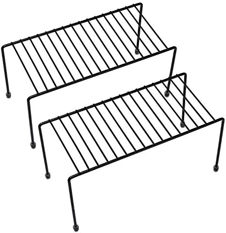 Kitchen Shelves, Cabinet Organization Mini Storage Shelf, Black ,Set of 2 by yaenoei