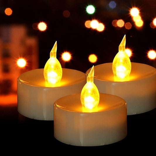 LED Tea Lights Candles- 100PACK Warm Yellow Flameless Candles Realistic and Bright Flickering Long Lasting 200Hours for Holiday Celebration,Party,Home Decoration,Battery Operated