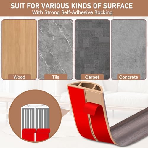 LSGCQ Floor Cord Cover Self Adhesive Cord Hider Floor Cable Management - Image 4