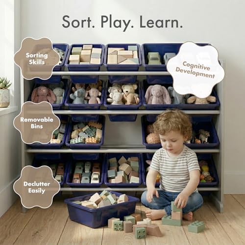 Humble Crew Kids Toy Organizer with 16 Bins, 4 Tier Storage for Playroom - Image 5