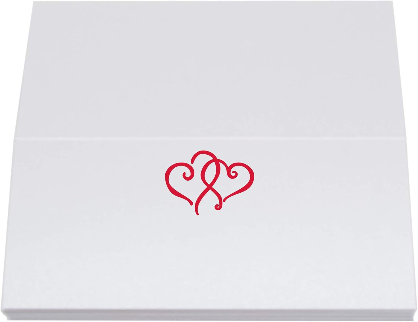 Linked Hearts Place Cards, Ruby Red (Choose Color), Set of 25, Pre-cut and Scored - Wedding, Party, Dinner, and Special Events - Made in the USA