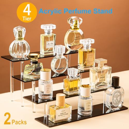2Packs 4 Tier Perfume Organizer Stand, Acrylic Risers Display Stands - Image 2