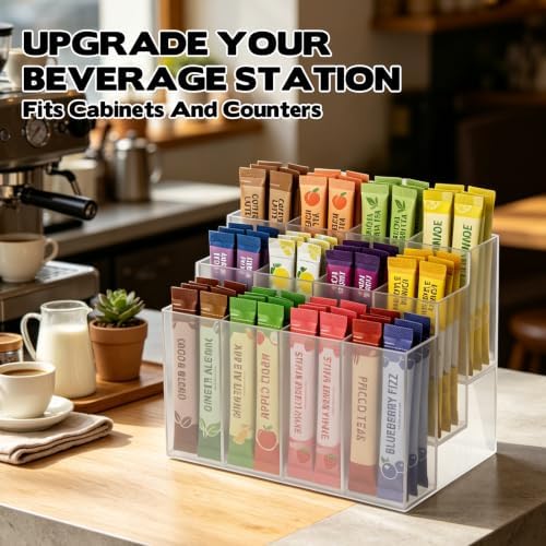 3-Tier Drink Packet Organizer, Water Flavor Packet Holder with 12 Slots - Image 6
