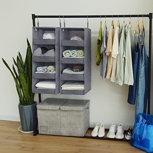 GRANNY SAYS 4-Shelf Hanging Closet Organizer, Foldable Storage, Gray - Image 2