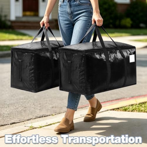 6 Pack Heavy Duty Waterproof Moving Bags, Foldable Totes - Image 5