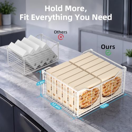 Freezer Organizer Bins,6 Pack Large Deep Freezer Organizer Bins for 5/7/10 Cu.FT Deep Freezer,Easy Access,Stackable & Sturdy,White - Image 2