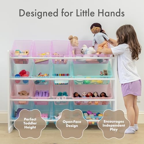 Humble Crew Kids Toy Organizer with 16 Bins, 4 Tier Storage for Playroom - Image 2