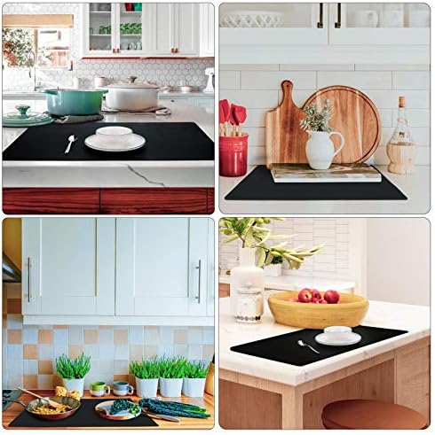 Gartful Silicone Mats for Kitchen Counter, Thicker 0.06", 25 x 17 inches Multipurpose Table Mat, Silicone Pad Desk Work Mat, Nonstick Nonskid Heat-Resistant Pad, Placemat, Black - Image 6