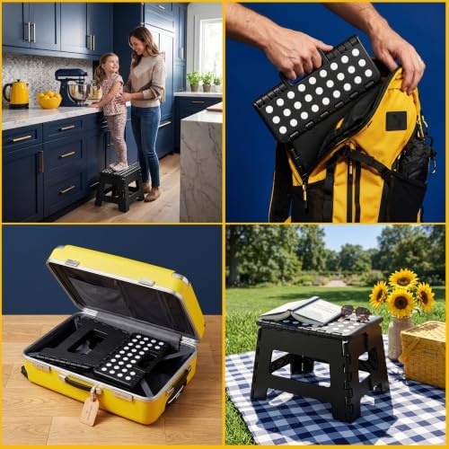 Utopia Home Folding Step Stool 9 Inch, Anti-Slip, Black, 2-Pack - Image 4