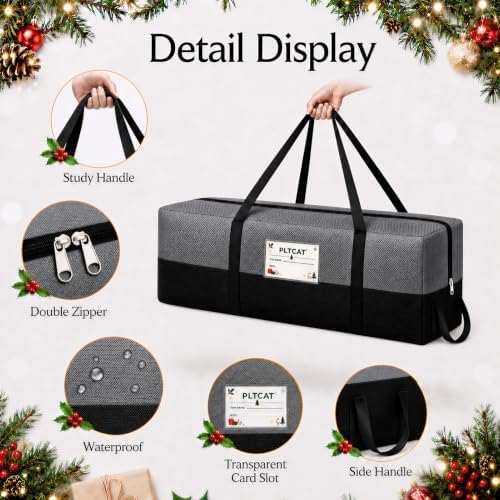 Christmas Tree Storage Bag, Fits 8 Ft Artificial Trees, Gray - Image 4