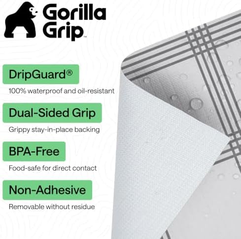 GORILLA GRIP Shelf Liner, Kitchen Drawer Protector, 24x240 Gray White - Image 2