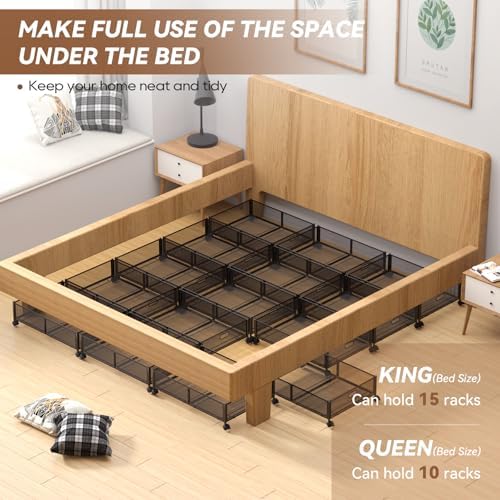 PHINOX Under Bed Storage with Wheels & Handle,Sturdy Metal,2 Pack,Black - Image 6