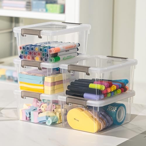 8Packs 3.2Qt Small Clear Storage Bins with Lids, Plastic - Image 4