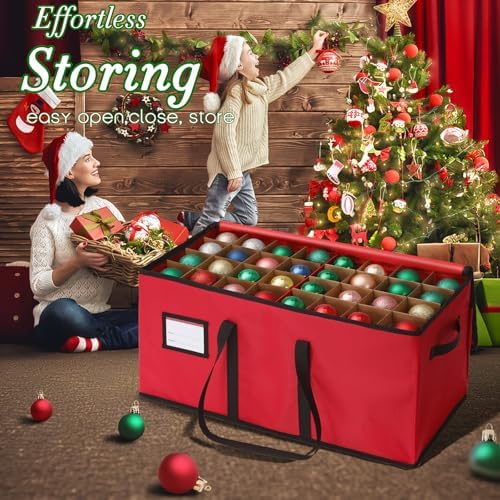 Christmas Decoration Organizer Ornament Holder Village Storage Chest Box，Tree Keepers Ornament Ball Storage，Santas Bags Storage - Image 6