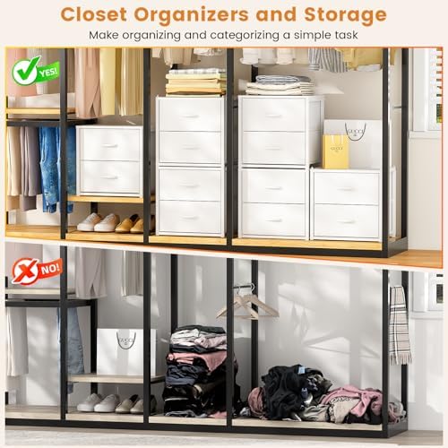 DAOUTIME 3-Pack Stackable Storage Drawers (6 Drawers Total), White Closet Organizer for Clothes, Stackable Drawer Dresser for Closet, Stackable Drawers for Bedroom, Living Room, Pantry, Under Bed - Image 6
